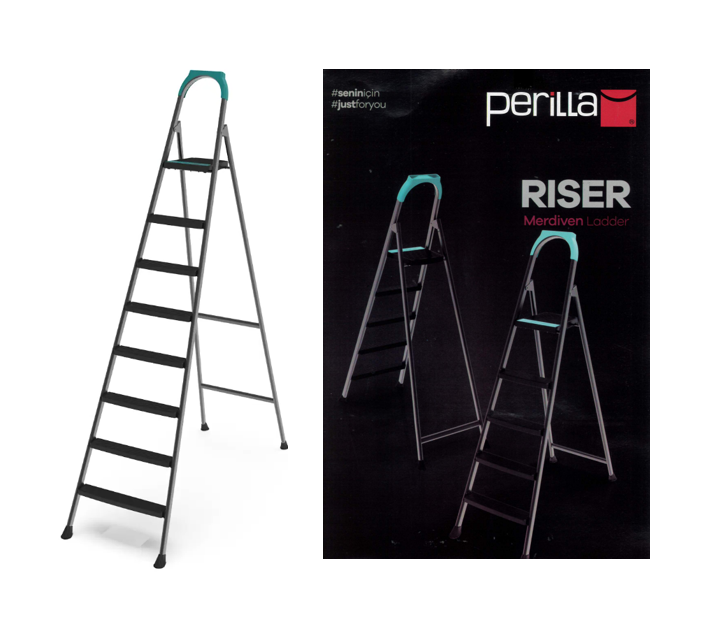 7 + 1 Perilla Riser Metal Indoor Outdoor Step Ladder 51307  L8