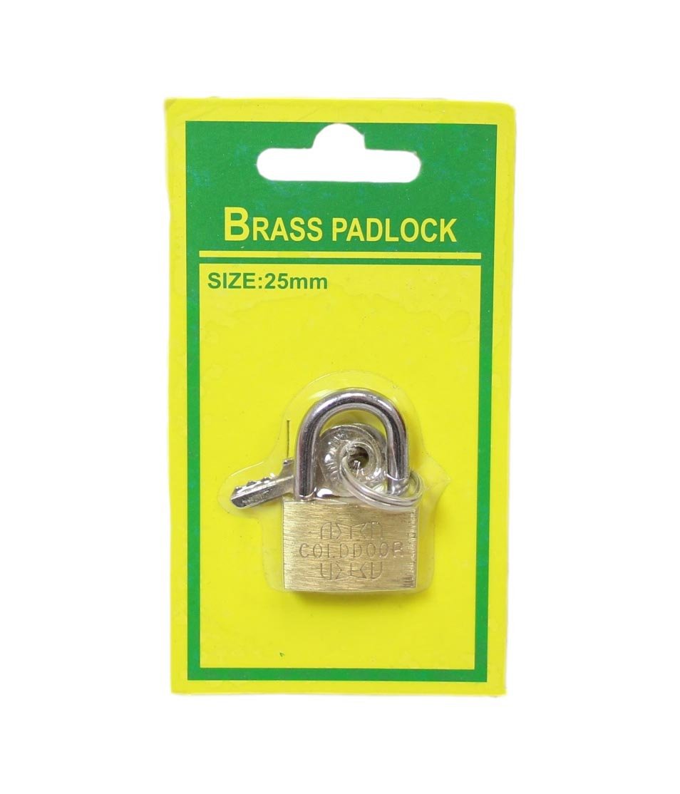Brass Padlock DIY Home Suitcase with 2 Keys 25mm 5184