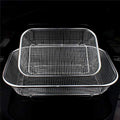 Rectangle Metal Kitchen Strainer Tray Basket 30 x 22 x 5.5 cm 7300