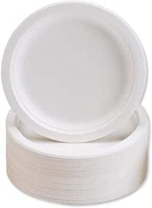 Disposable Compostable Eco-Bio Bagasse Sugarcane Round Plates 10" Pack of 8 EC1727