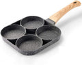 Metal Round Egg Frying Pan Square 4 Eggs Wooden Handle 7032 A