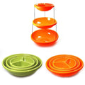 Plastic Twist Fold Party Food Serving Bowl 3 Tiers Assorted Colours 4512