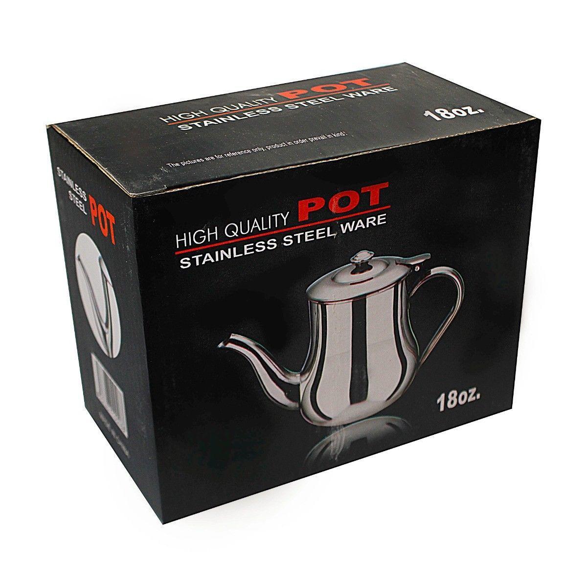 Traditional Style Stainless Steel Tea Pot 18oz Kitchen Home 0850 A