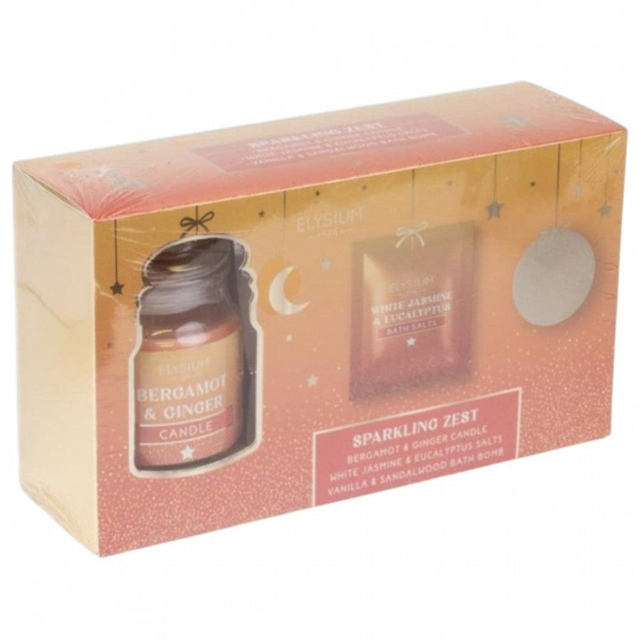 ELY1231 CANDLES, SALTS & BATH BOMB SET - SPARKLING ZEST