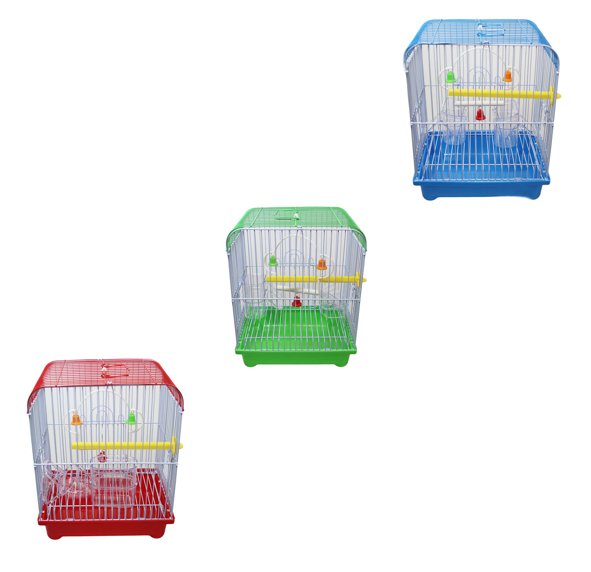 Metal Indoor Bird Cage 22 x 27 x 16 cm Assorted Colours 5427