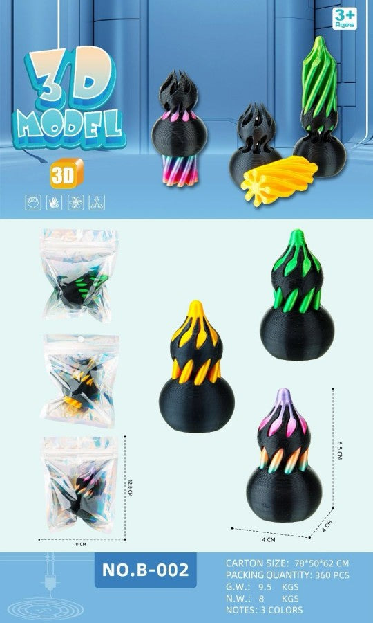 B-002 3D Mixed Shape Spiral Fidget
