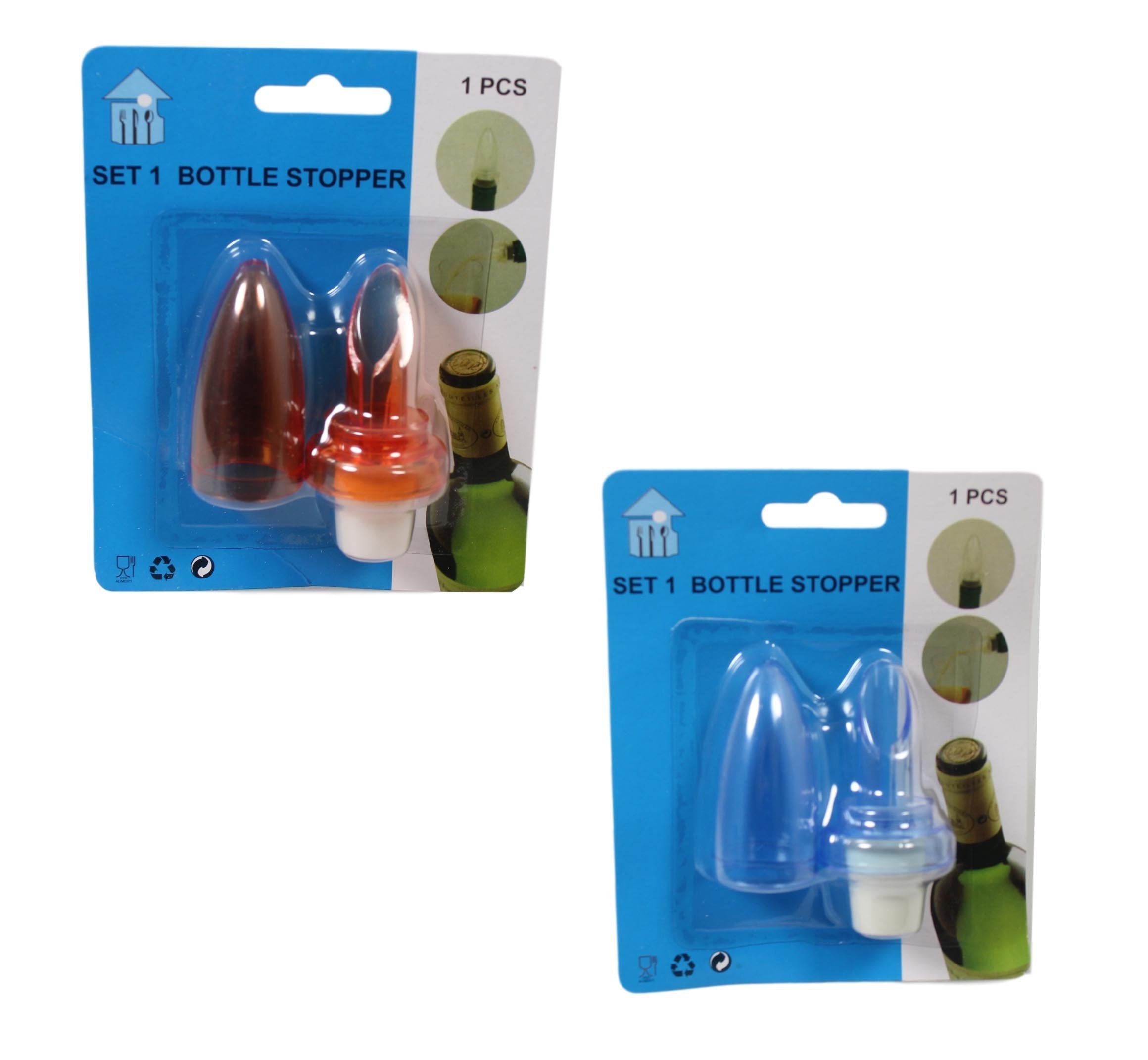 Plastic Oil Vinegar Wine Bottle Stopper Pourer Spout with Lid Assorted Colours 5608