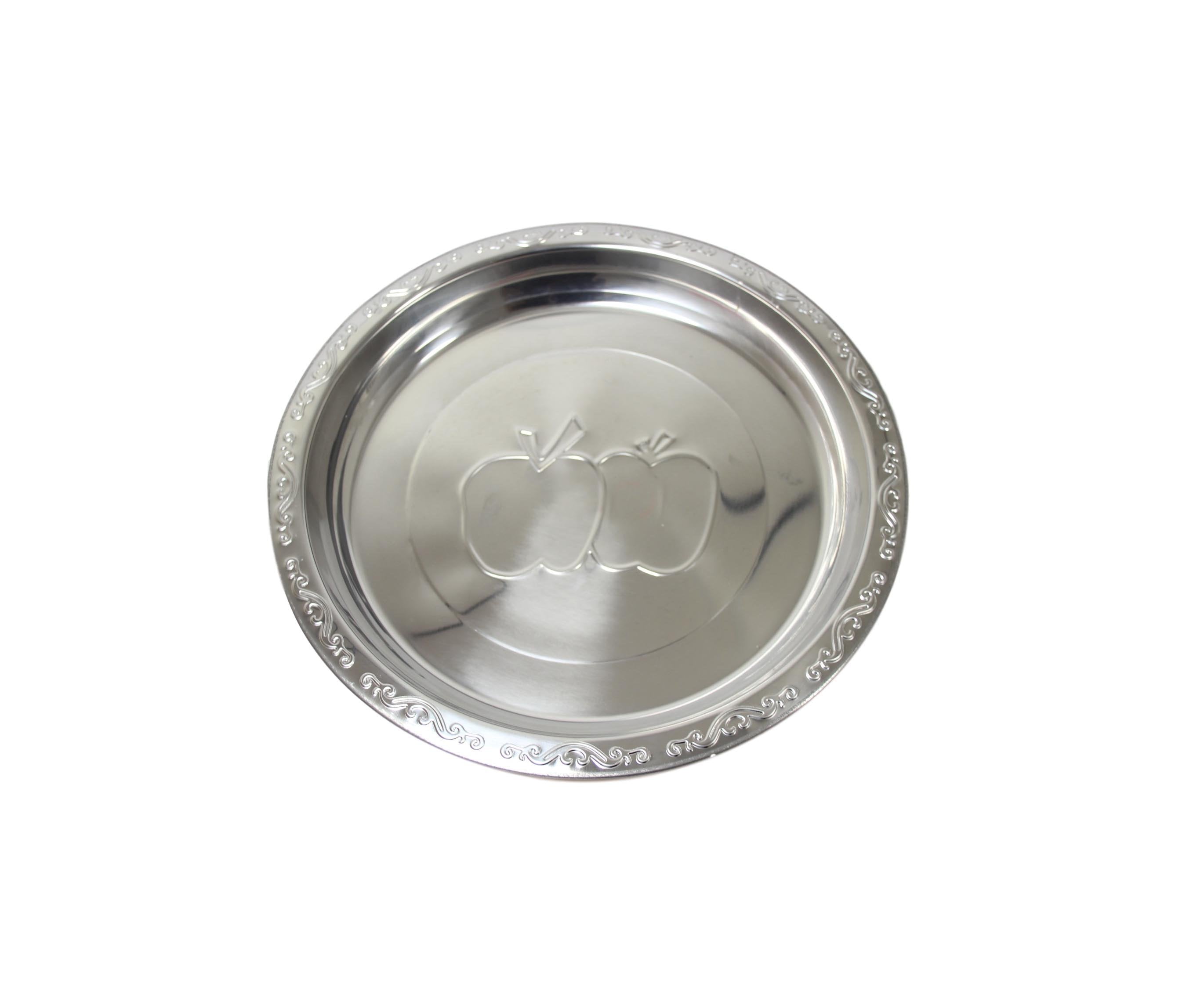 Steel Serving Food Dish Platter Plate Apple Design 40cm 5629