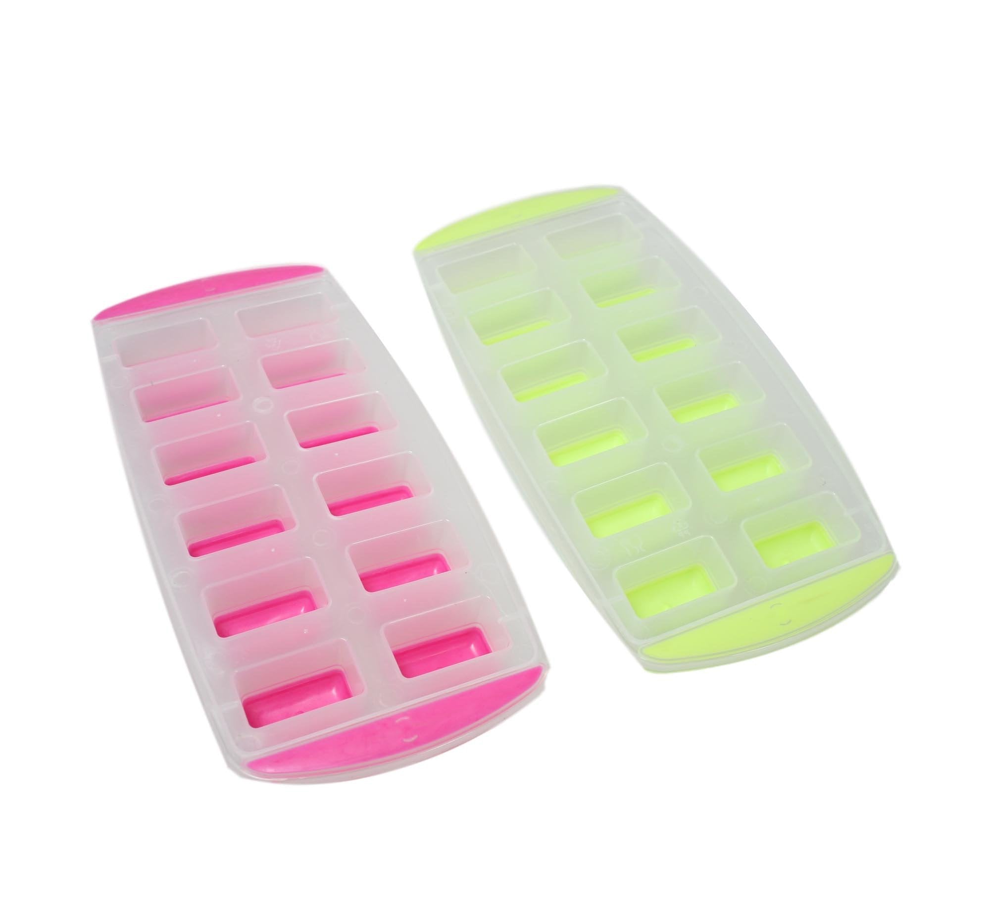 Ice Cube Tray Maker with Silicone Bottom 25 x 12 cm Assorted Colours 5732