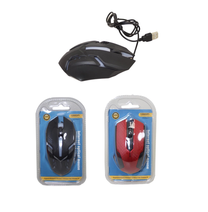 Internet Optical Mouse Computer Wired Mouse 14 cm Assorted Colours 5767