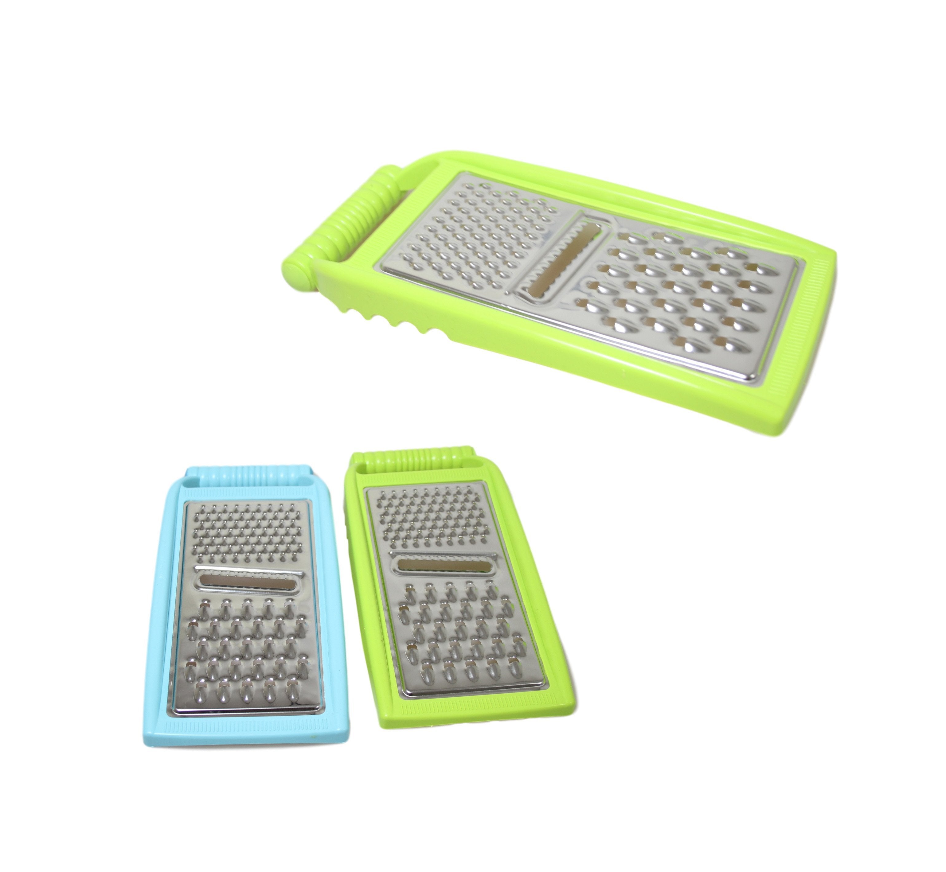 Kitchen Food Grater with Plastic Rim and Handle 21 x 11 cm Assorted Colours 5778