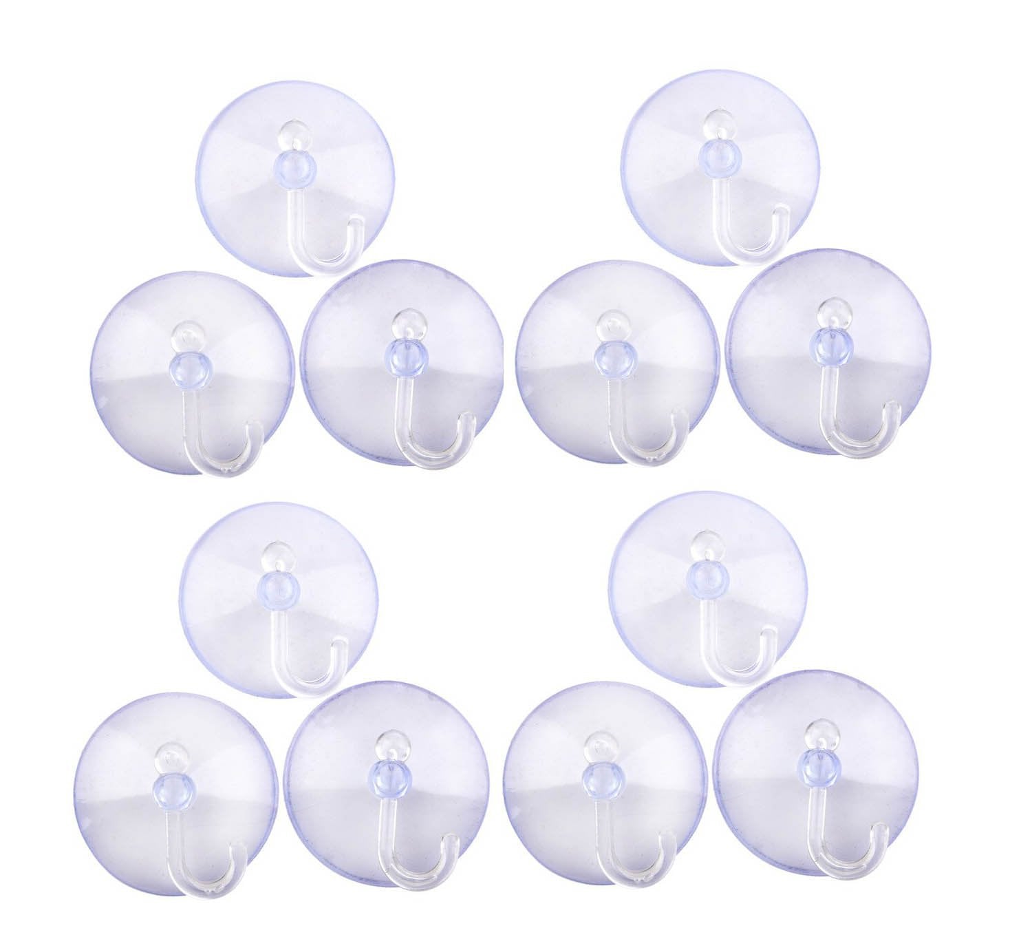 Plastic Bathroom Kitchen Suction Hooks Pack of 12 5854 / 95333