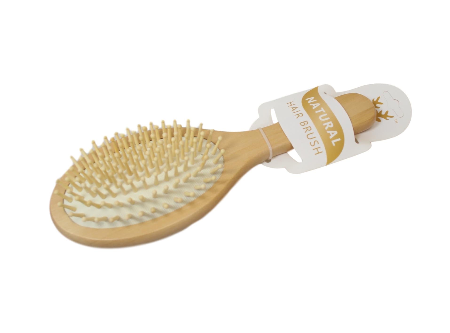 Natural Wooden Oval Paddle Hair Brush 23 cm Assorted Colours 5921