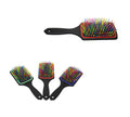 Plastic Detangling Frizzle Hair Brush with Squiggly Rainbow Bristles 24 x 8cm Assorted Colours 5943