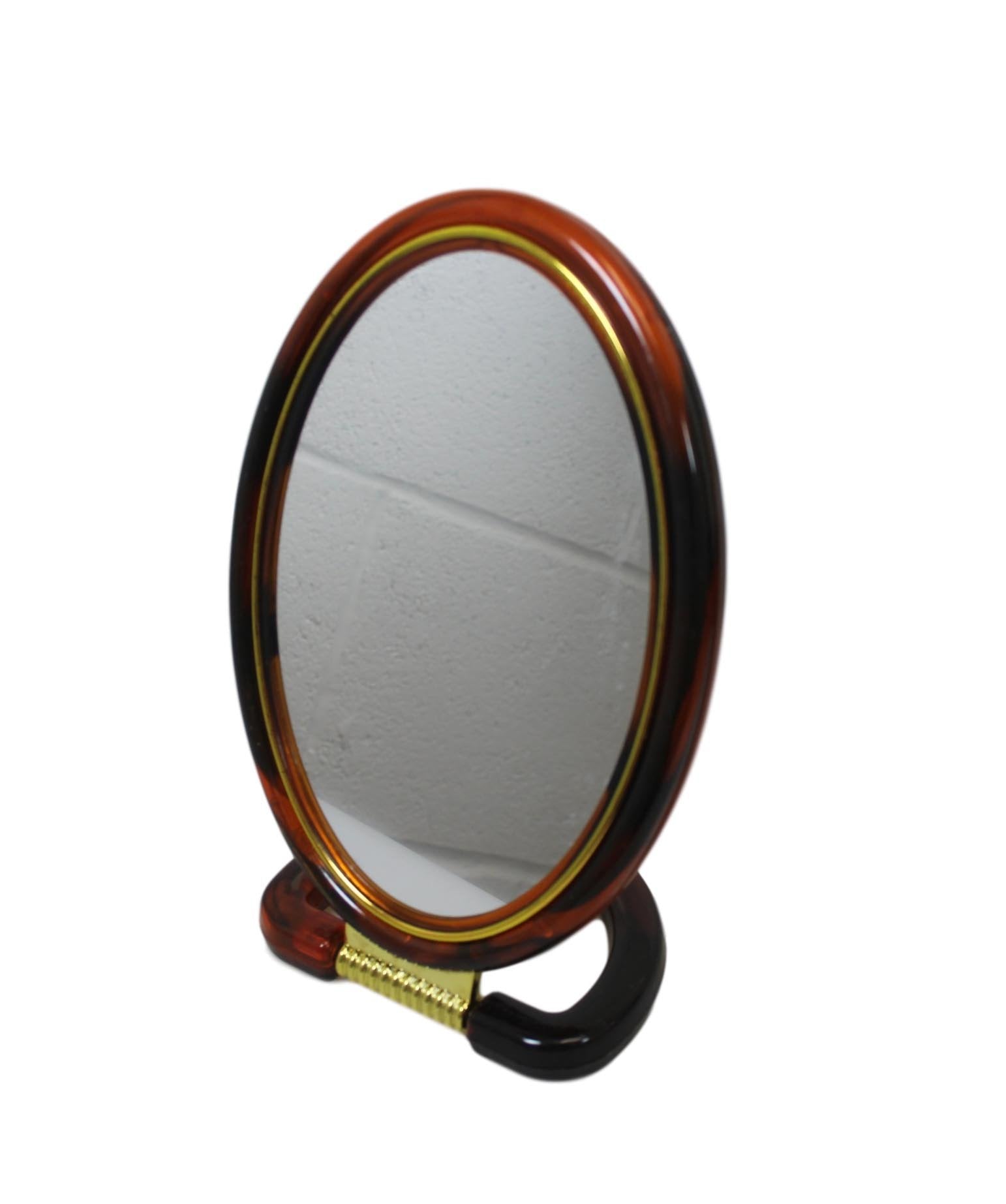 Double Sided Oval Desk Mirror with Stand 22cm 5951