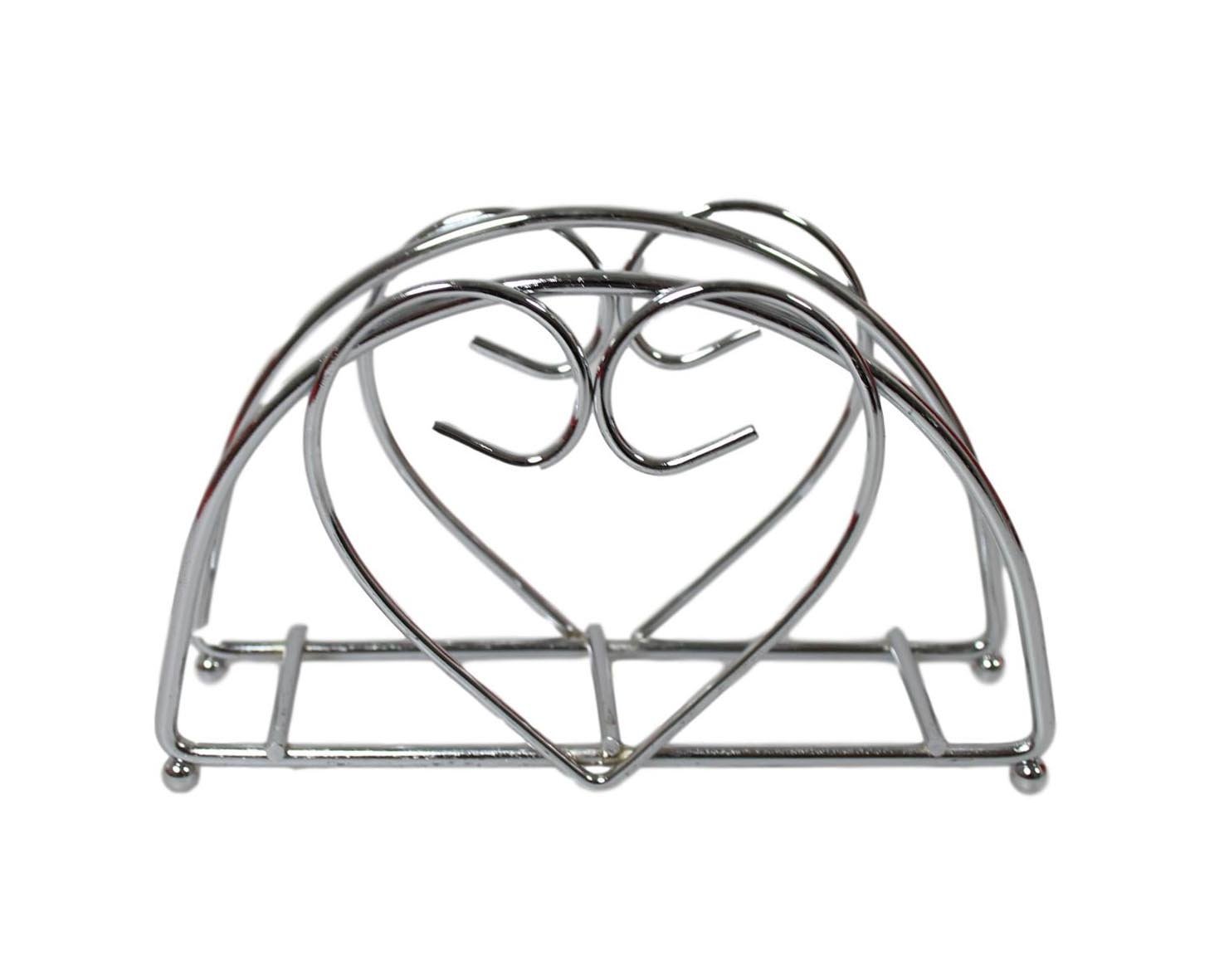 Steel Dining Table Napkin Serviette Holder with Heart Design 14 cm 5987