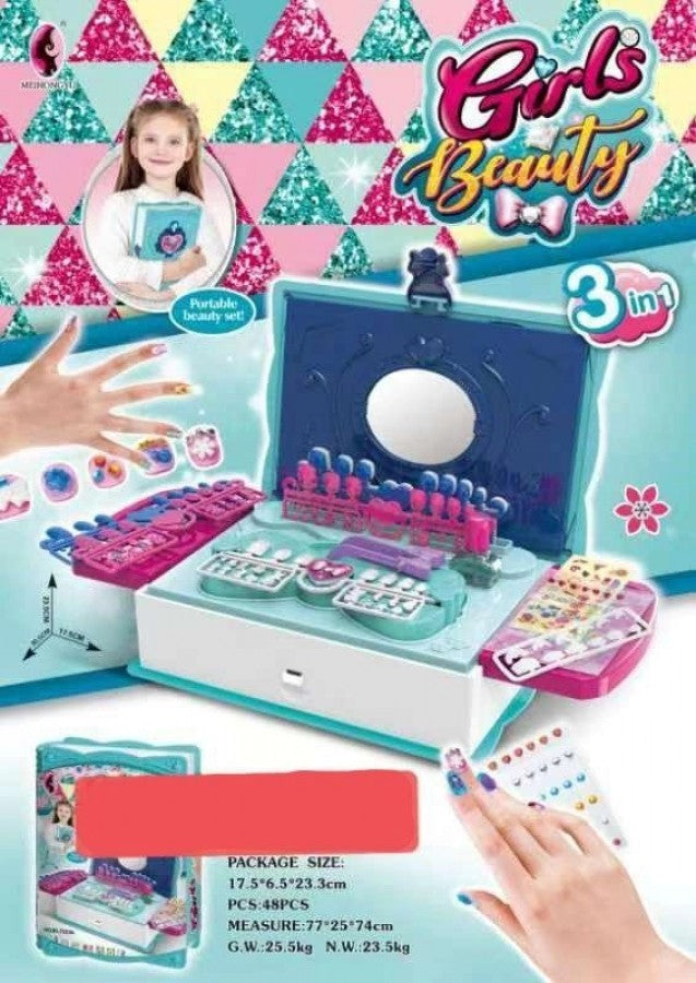 KL7523A 3 In 1 Girls Beauty Portable Makeup