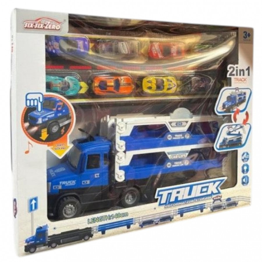 660-S39 2 in 1 Police Container Truck With Police Vehicles, 140cm Spread Size