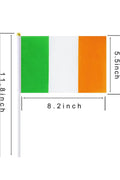 Wickedfun 5 Pcs Pack Ireland Flag w/Plastic Stick 20x14cm