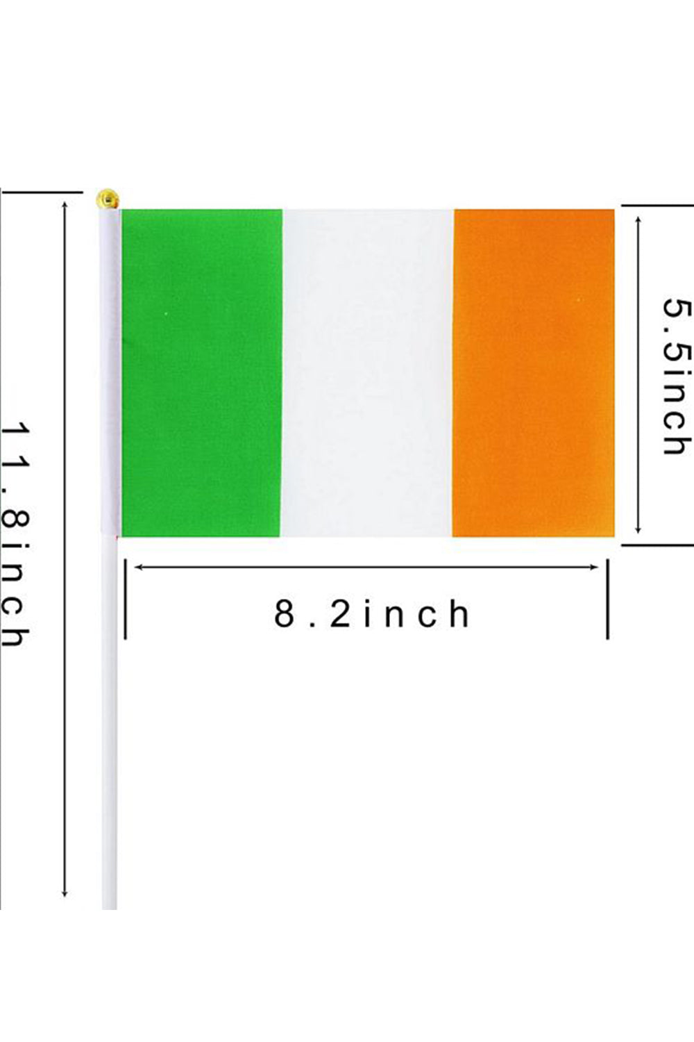 Wickedfun 5 Pcs Pack Ireland Flag w/Plastic Stick 20x14cm