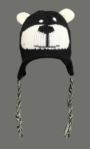 Active Star Black Bear Knitted Trapper Hat