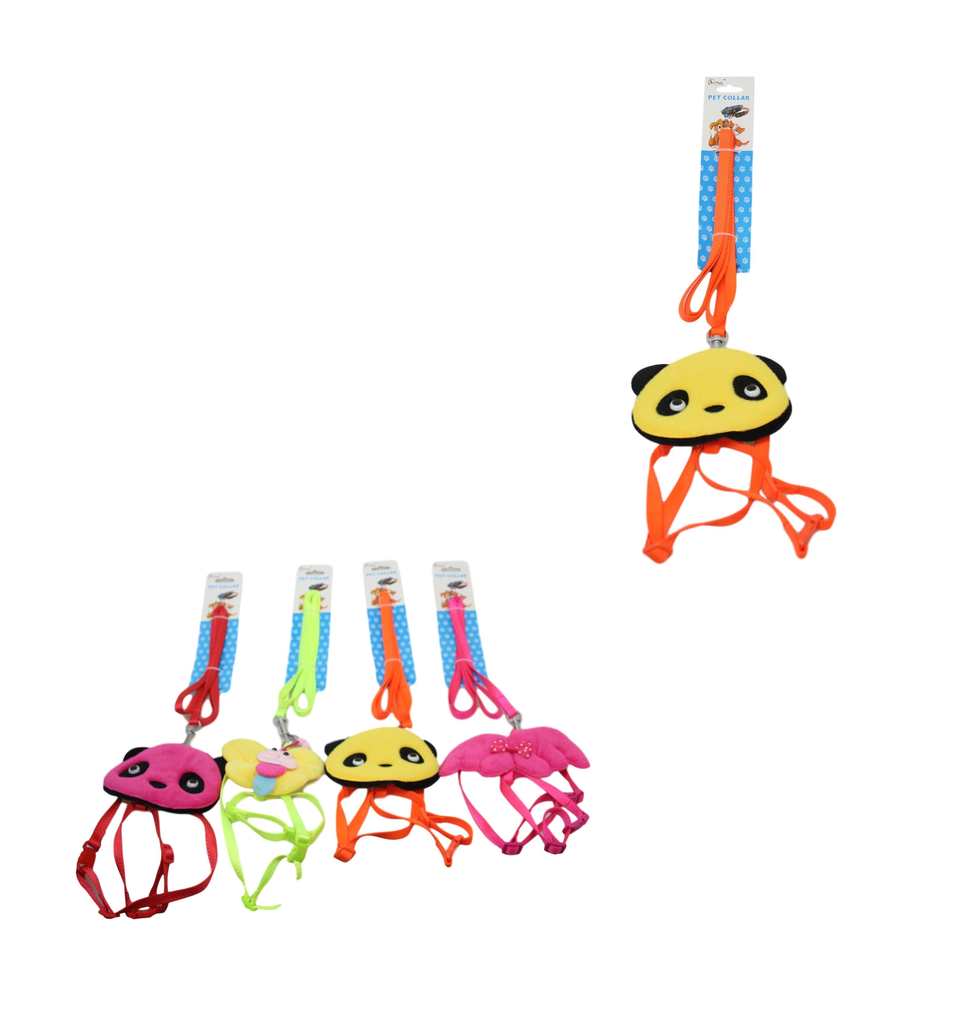 Pet Dog Leash with Harness Cartoon Design One Size Small Assorted Designs 6035