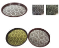 Round Plastic Drinks Bar Serving Tray with Printed Design 27 cm Assorted Colours 6047 A
