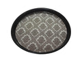 Round Plastic Drinks Bar Serving Tray with Printed Design 32 cm Assorted Colours 6049