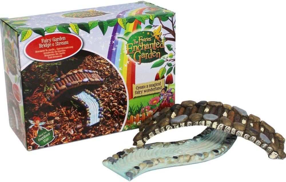 956348 Secret Fairy Garden Bridge And Stream Resin In Colour Box