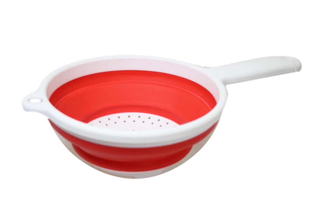 Silicone Plastic Kitchen Collapsible Colander Strainer 3 Colours 2 in 1 Strainer 6208