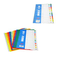 A4 Folder Dividers Subject Punched Index Colour Sheets File Dividers 12 Pack 6217