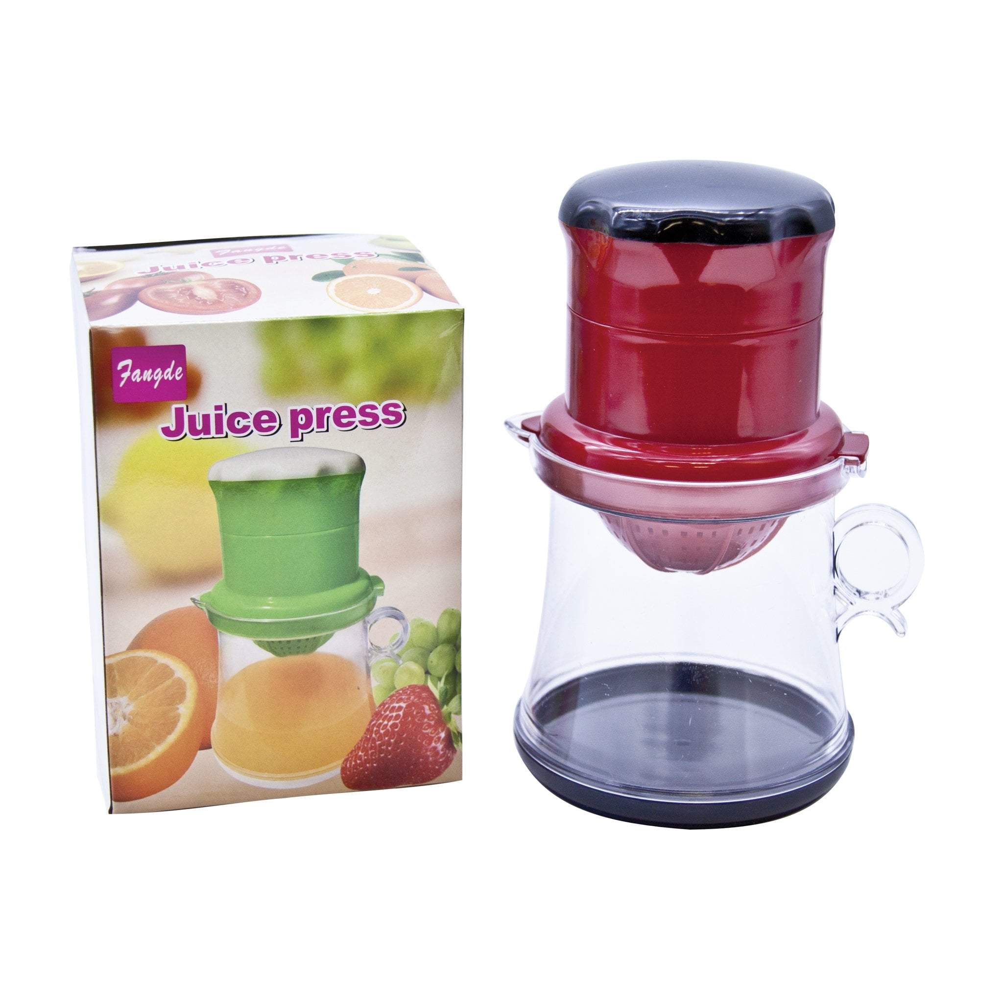 Plastic Manual Hand Press Lemon Orange Juice Squeezer Press with Jug 0.45L Assorted Colours 6264