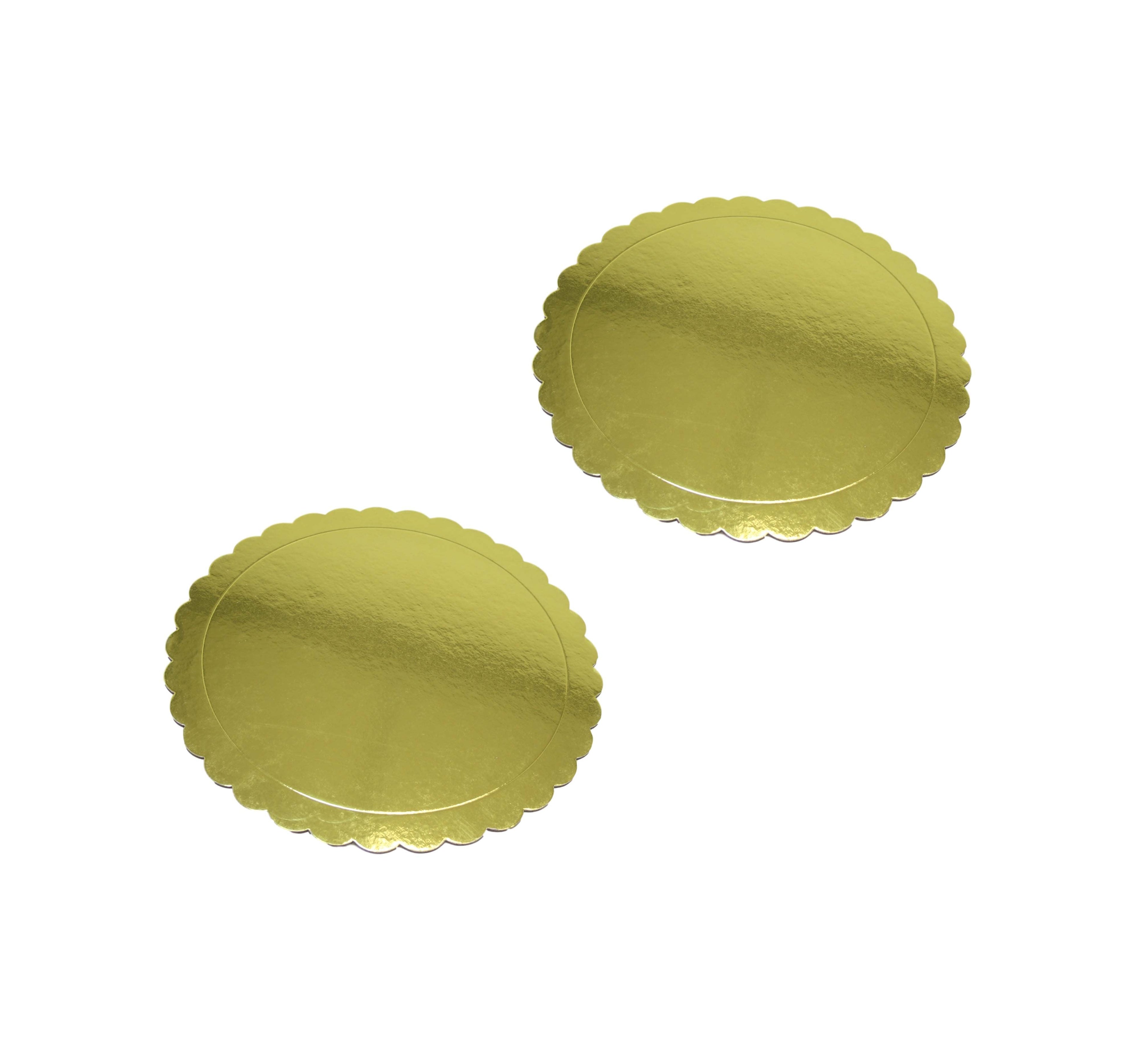 Metallic Gold Cardboard Cake Dessert Board 30 cm Pack of 2 6273