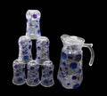7 Piece Glassware Set Water Jug and 6 Glasses Tumblers Coloured Effect Glass 6334