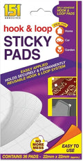1511029-36 12 PACK HOOK &amp; LOOP STICKY PADS