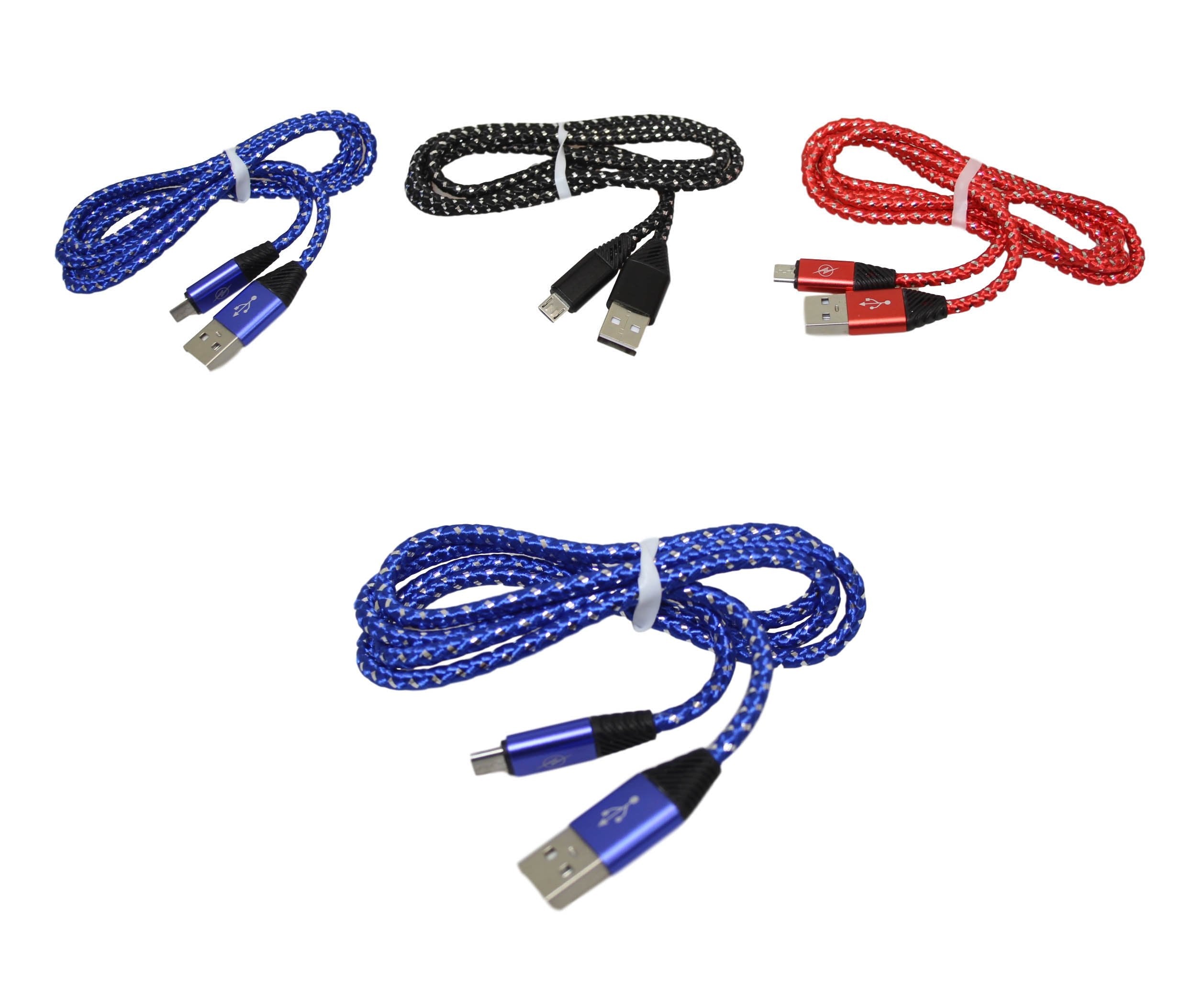 Phone Charger Cable Micro USB Assorted Colours 6388