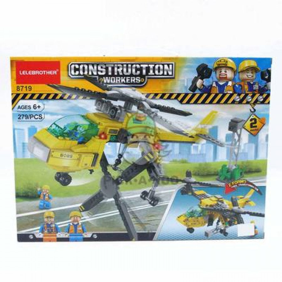 8719 Blocks Transforming Construction Helicopter 279pcs Blocks