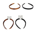 Girl's Plastic Wavy Hair Head Band 1.3cm Pack of 2 Assorted Colours 6495