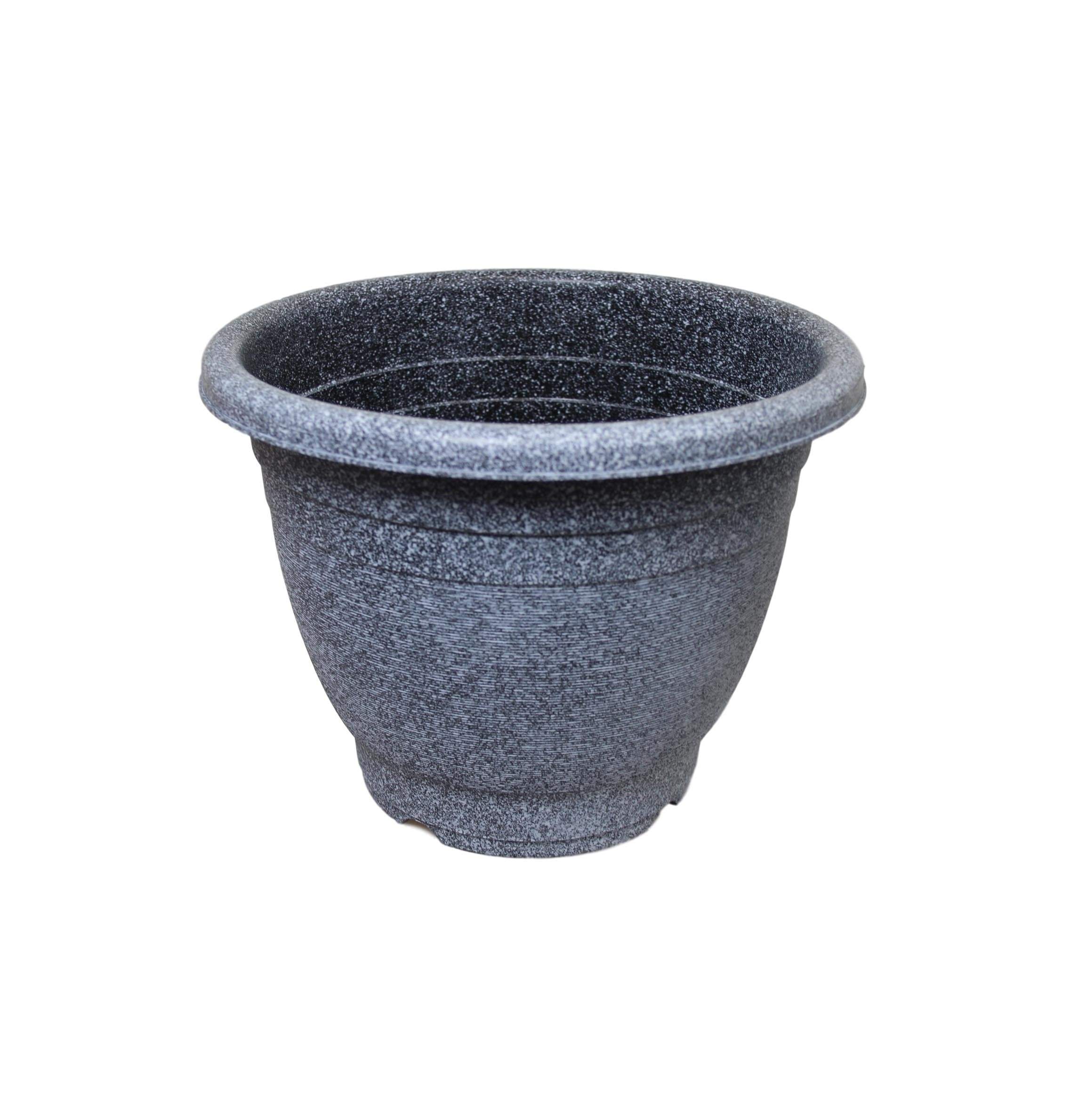 Grey Stone Style Indoor Outdoor Plastic Plant Pot 26cm x 21cm 6511