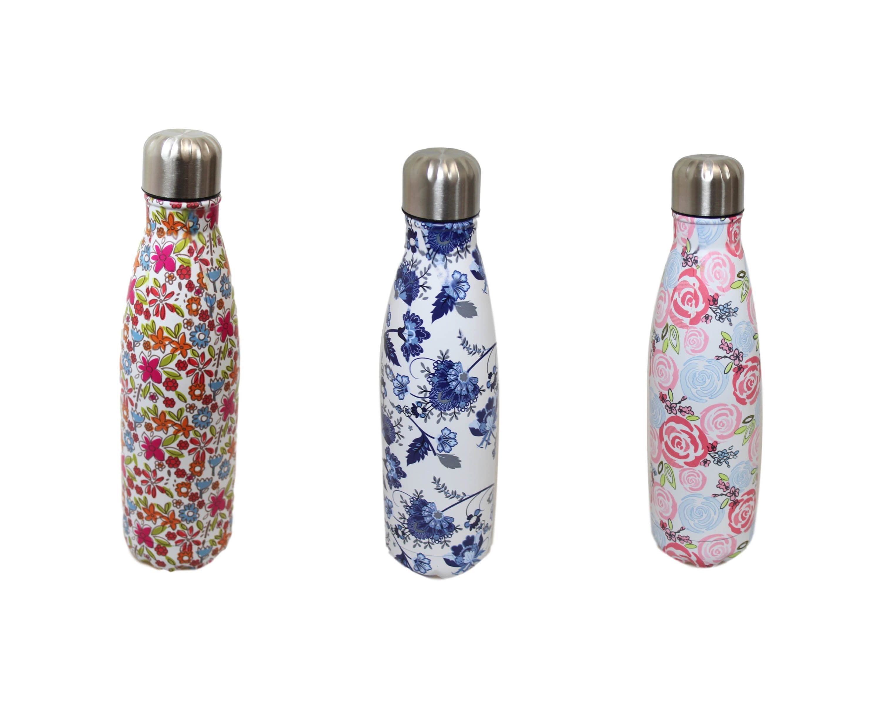 Steel Thermos Drinking Flask Bottle 500ml Assorted Designs 6527