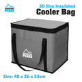 Insulated Camping Cooler Bag 30L 40 x 26 x 33cm Grey 6633