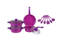 Cooking Pan Set of 14 Purple 6646