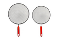 Metal Mesh Splatter Screen Cover Guard with Handle Black Set of 2 6692 A