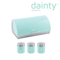 SQ Professional Dainty Metal Bread Bin with 3 Canisters Seafoam 2702 / 6733