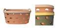 Small Plastic Bathroom Pegs Storage Basket with Handles 16 x 21 cm Assorted Colours 6803