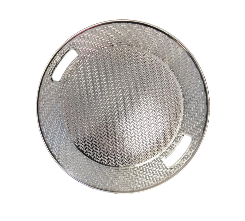 Plastic Round Serving Tray Patterned Design 32 cm Assorted Colours 6818