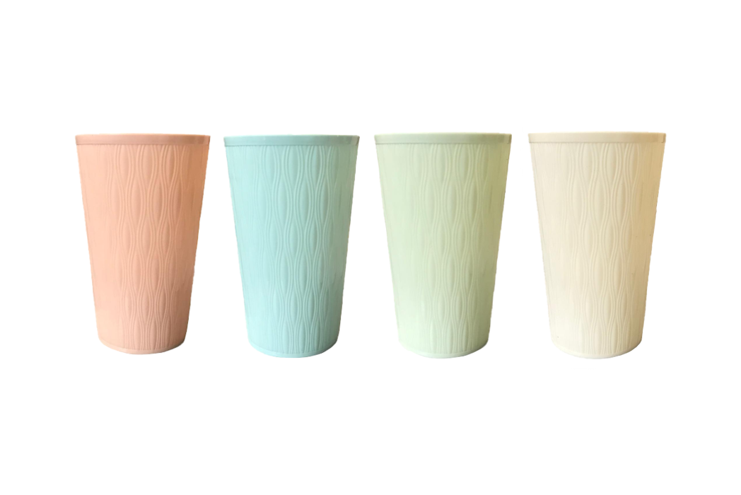 Plastic Cup Tumblers 13 x 8 cm Set of 4 Assorted Colours 6848