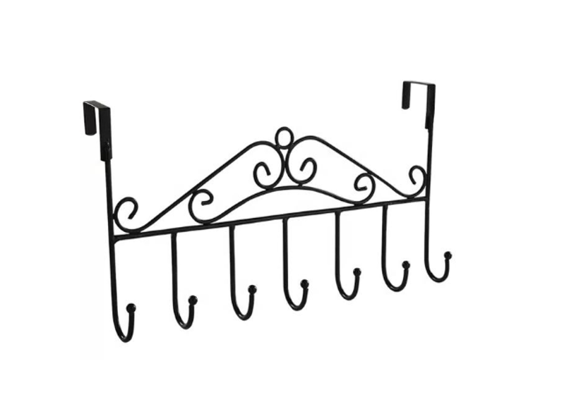 Metal Coat Hook Door Hanger Rack 40 x 21 cm Assorted Colours 6870 (Parcel Rate)