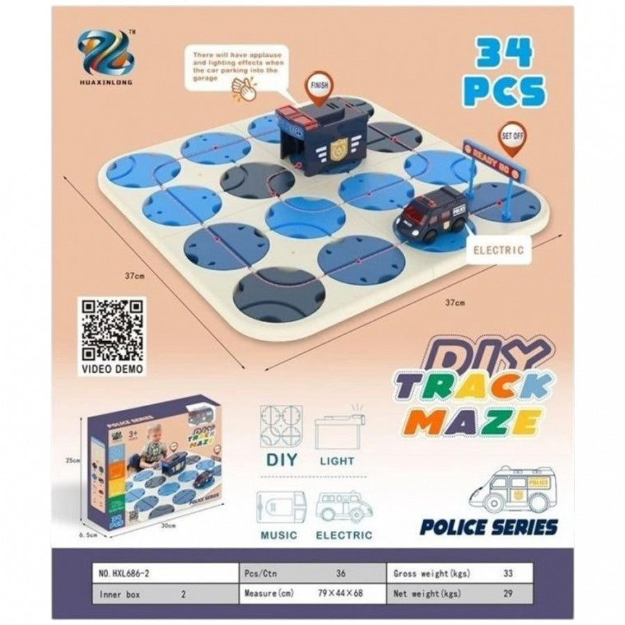 686-2 DIY Track Maze Police Series 34pcs Set