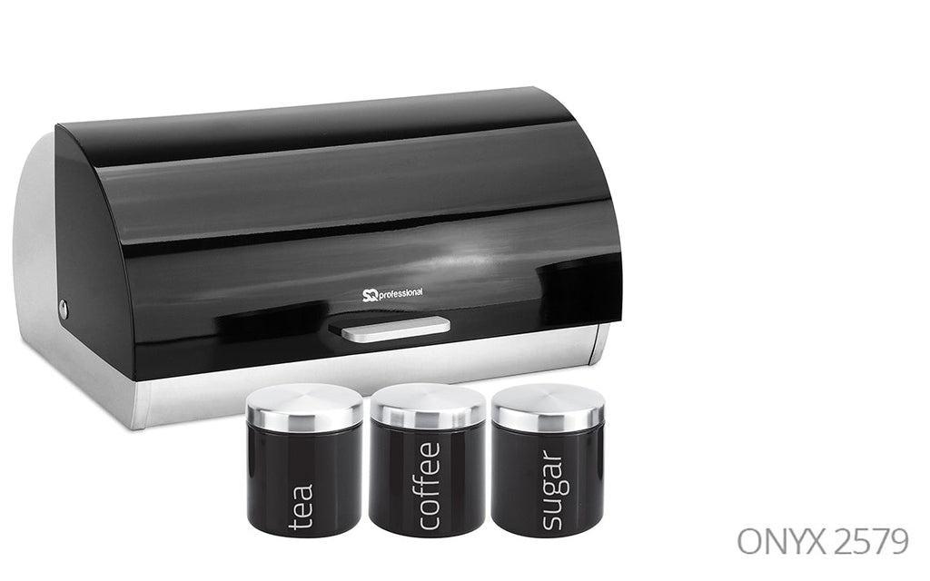 SQ Professional Gems Metal Bread Bin with 3 Canisters Assorted Colours 9895